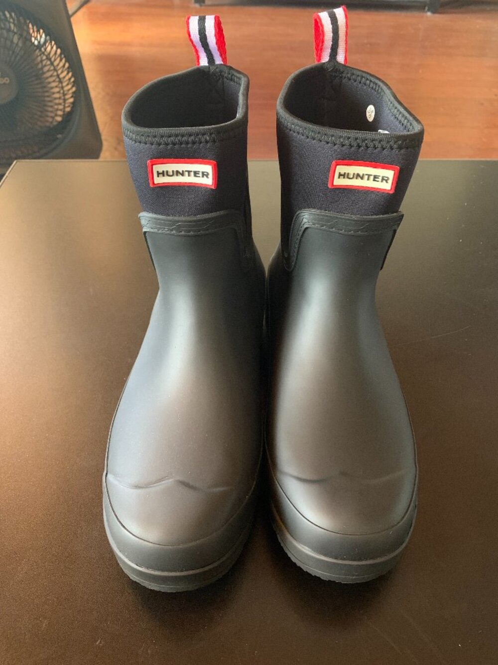HUNTER Original Black Rubber Neoprene Above-Ankle Boots Women's Size 10M NWOT